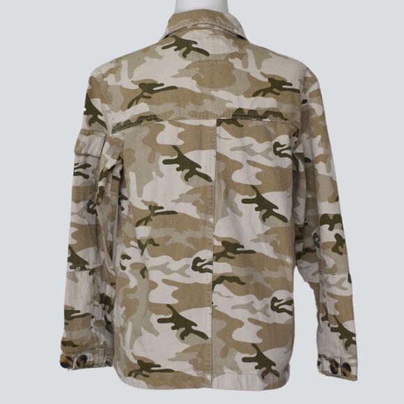 BEHRSKA % 100 Cotton Camo Army Jacket Size XS - Picture 3 of 6
